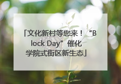 文化新村等您来！“Block Day”催化学院式街区新生态