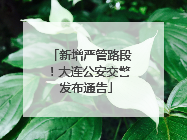 新增严管路段！大连公安交警发布通告