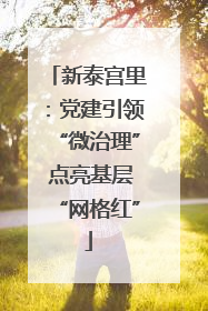 新泰宫里：党建引领“微治理” 点亮基层“网格红”