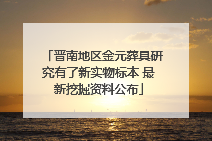 晋南地区金元葬具研究有了新实物标本 最新挖掘资料公布