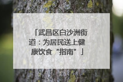 武昌区白沙洲街道：为居民送上健康饮食“指南”