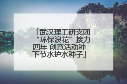 武汉理工研支团“环保浪花”接力四年 创意活动种下节水护水种子