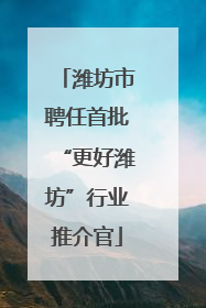 潍坊市聘任首批“更好潍坊”行业推介官