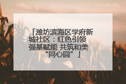 潍坊滨海区学府新城社区：红色引领 强基赋能 共筑和美“同心圆”