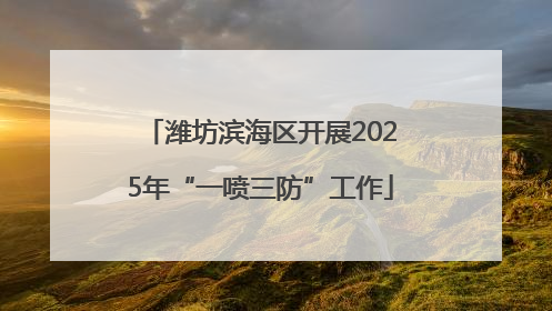 潍坊滨海区开展2025年“一喷三防”工作