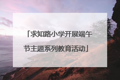 求知路小学开展端午节主题系列教育活动