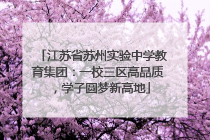 江苏省苏州实验中学教育集团：一校三区高品质，学子圆梦新高地