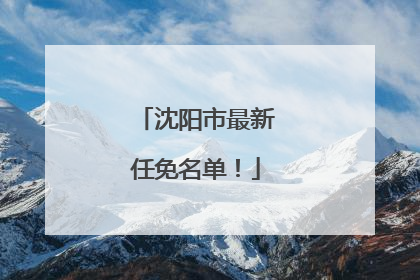 沈阳市最新任免名单！