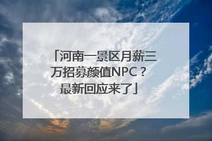河南一景区月薪三万招募颜值NPC？最新回应来了