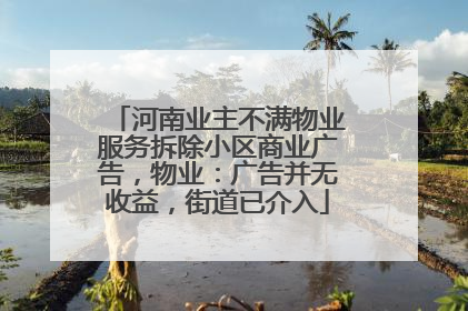 河南业主不满物业服务拆除小区商业广告，物业：广告并无收益，街道已介入