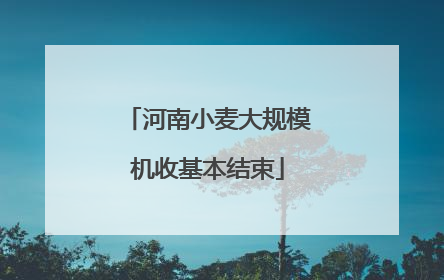 河南小麦大规模机收基本结束