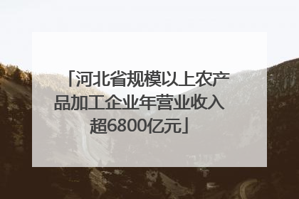 河北省规模以上农产品加工企业年营业收入超6800亿元