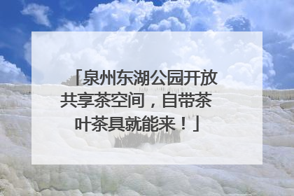 泉州东湖公园开放共享茶空间，自带茶叶茶具就能来！