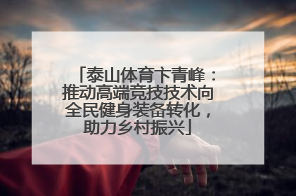 泰山体育卞青峰：推动高端竞技技术向全民健身装备转化，助力乡村振兴