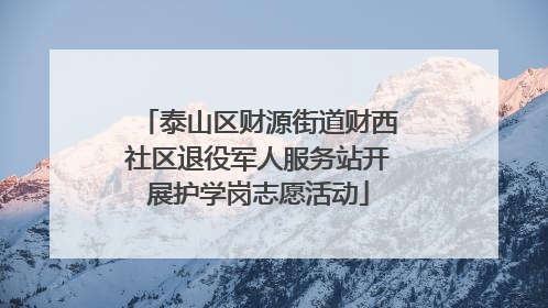 泰山区财源街道财西社区退役军人服务站开展护学岗志愿活动