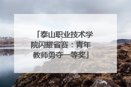 泰山职业技术学院闪耀省赛：青年教师勇夺一等奖