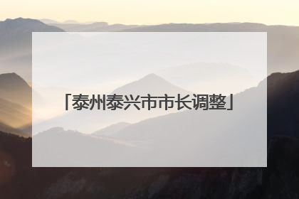 泰州泰兴市市长调整