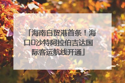 海南自贸港首条！海口⇌沙特阿拉伯吉达国际客运航线开通