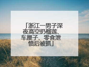 浙江一男子深夜高空扔榴莲、车厘子、零食泄愤后被抓
