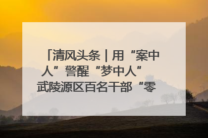 清风头条｜用“案中人”警醒“梦中人” 武陵源区百名干部“零距离”接受警示教育
