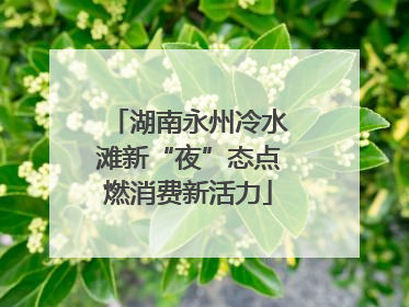 湖南永州冷水滩新“夜”态点燃消费新活力
