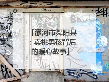 漯河市舞阳县：卖桃男孩背后的暖心故事