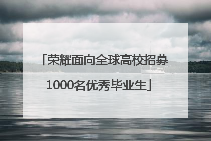 荣耀面向全球高校招募1000名优秀毕业生
