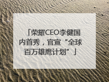 荣耀CEO李健国内首秀，官宣“全球百万雄鹰计划”