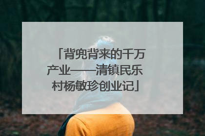 背兜背来的千万产业——清镇民乐村杨敏珍创业记