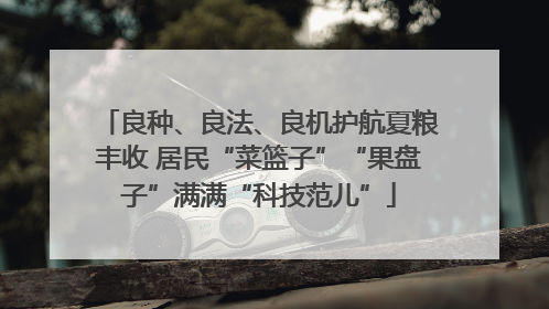 良种、良法、良机护航夏粮丰收 居民“菜篮子”“果盘子”满满“科技范儿”
