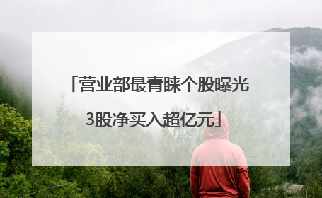 营业部最青睐个股曝光 3股净买入超亿元