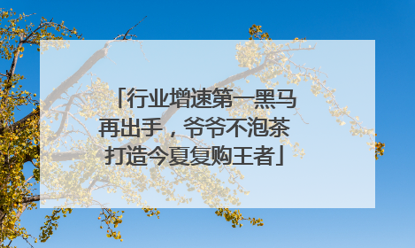 行业增速第一黑马再出手，爷爷不泡茶打造今夏复购王者