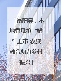 衡阳县：本地香瓜抢“鲜”上市 农旅融合助力乡村振兴