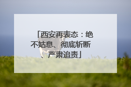 西安再表态：绝不姑息、彻底斩断、严肃追责