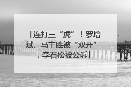 连打三“虎”！罗增斌、马丰胜被“双开”，李石松被公诉