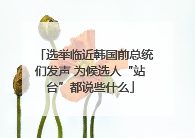 选举临近韩国前总统们发声 为候选人“站台”都说些什么