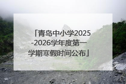 青岛中小学2025-2026学年度第一学期寒假时间公布