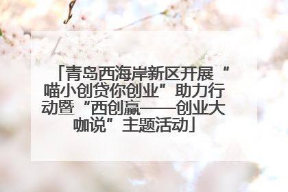 青岛西海岸新区开展“喵小创贷你创业”助力行动暨“西创赢——创业大咖说”主题活动