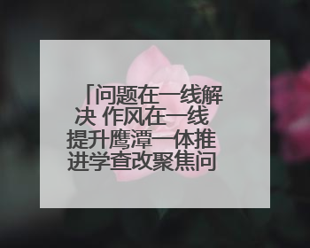 问题在一线解决 作风在一线提升鹰潭一体推进学查改聚焦问题解民忧