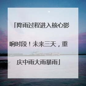 降雨过程进入核心影响时段！未来三天，重庆中雨大雨暴雨