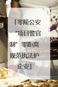 零陵公安“项目警官制”零距离规范执法护企安