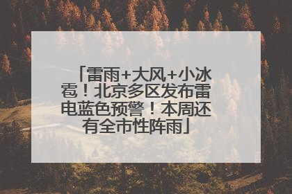 雷雨+大风+小冰雹！北京多区发布雷电蓝色预警！本周还有全市性阵雨