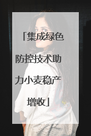 集成绿色防控技术助力小麦稳产增收