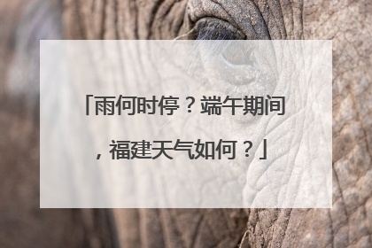 雨何时停？端午期间，福建天气如何？