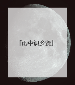 雨中识乡贤