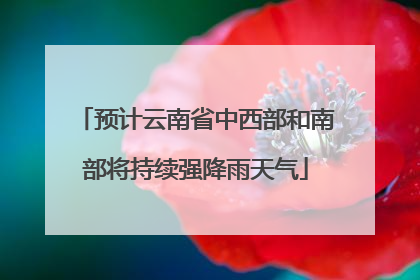 预计云南省中西部和南部将持续强降雨天气