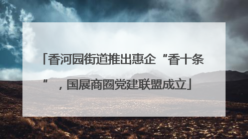 香河园街道推出惠企“香十条”，国展商圈党建联盟成立