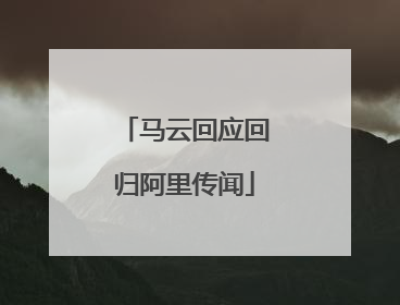 马云回应回归阿里传闻