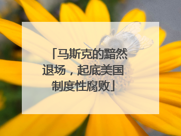 马斯克的黯然退场，起底美国制度性腐败