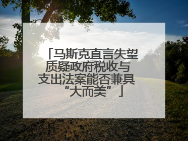 马斯克直言失望 质疑政府税收与支出法案能否兼具“大而美”